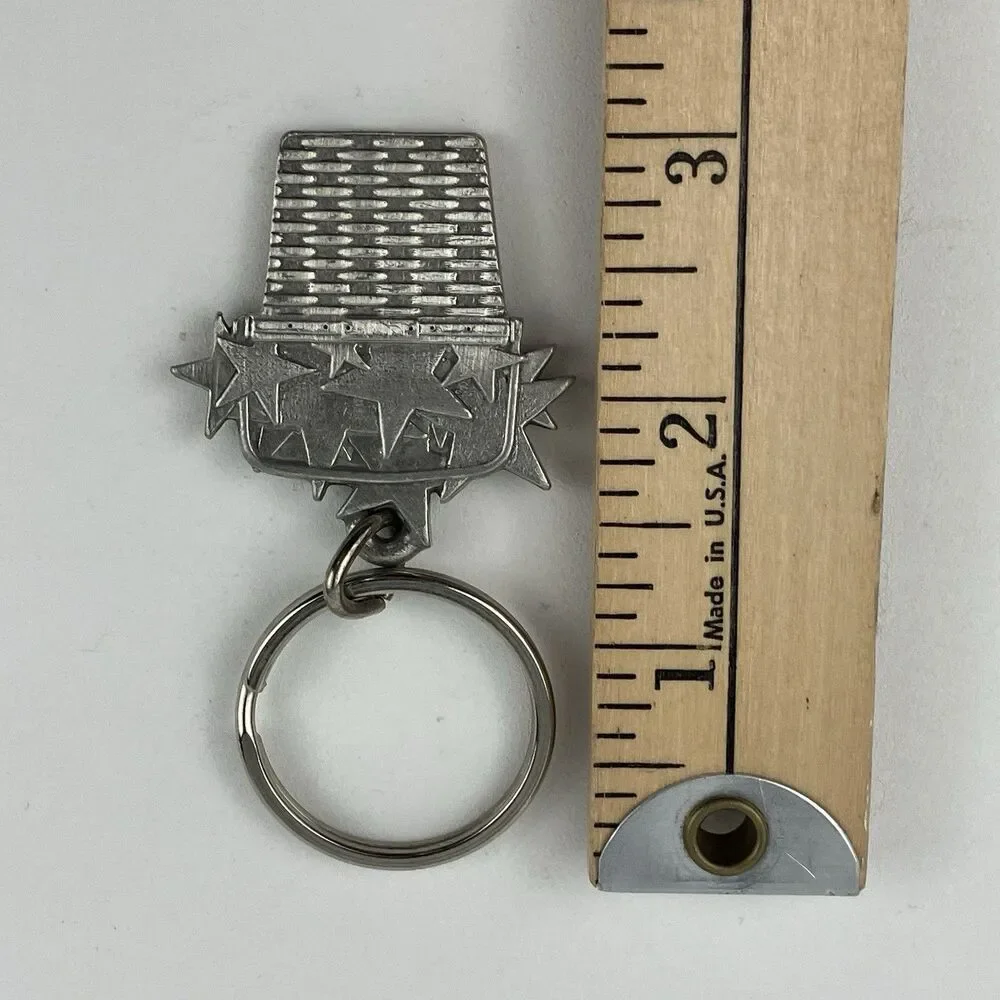 Longaberger Metal Pewter Star Basket Key Chain | 1.5